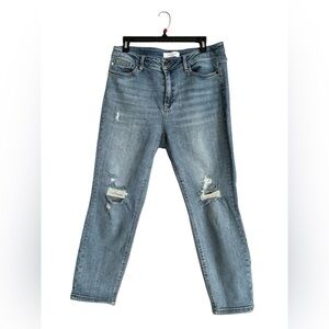 Judy blue jeans high rise distressed cropped 11/30 (measured 33 in waist)